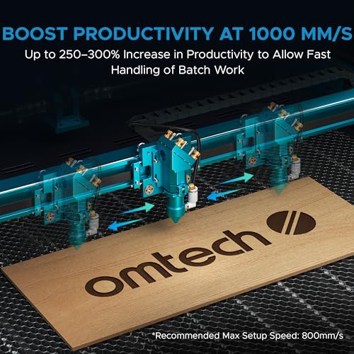 OMTech Pronto 90W CO2 Laser Engraver & Cutter – 35"x24" Workspace, 1000mm/s Speed, Autofocus, Air Assist, 2-Way Pass, for Wood, Acrylic & More OMTech