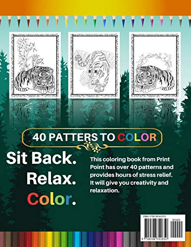 Tiger Coloring Book (New & Expanded): An Adult Coloring Book for Tiger Lovers Majosta