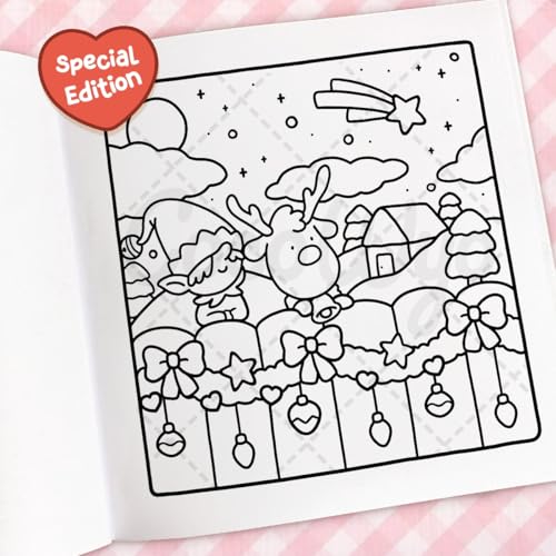 Cozy Christmas: Coloring Book for Adults and Kids (Cozy Spaces Coloring) WoodArtSupply