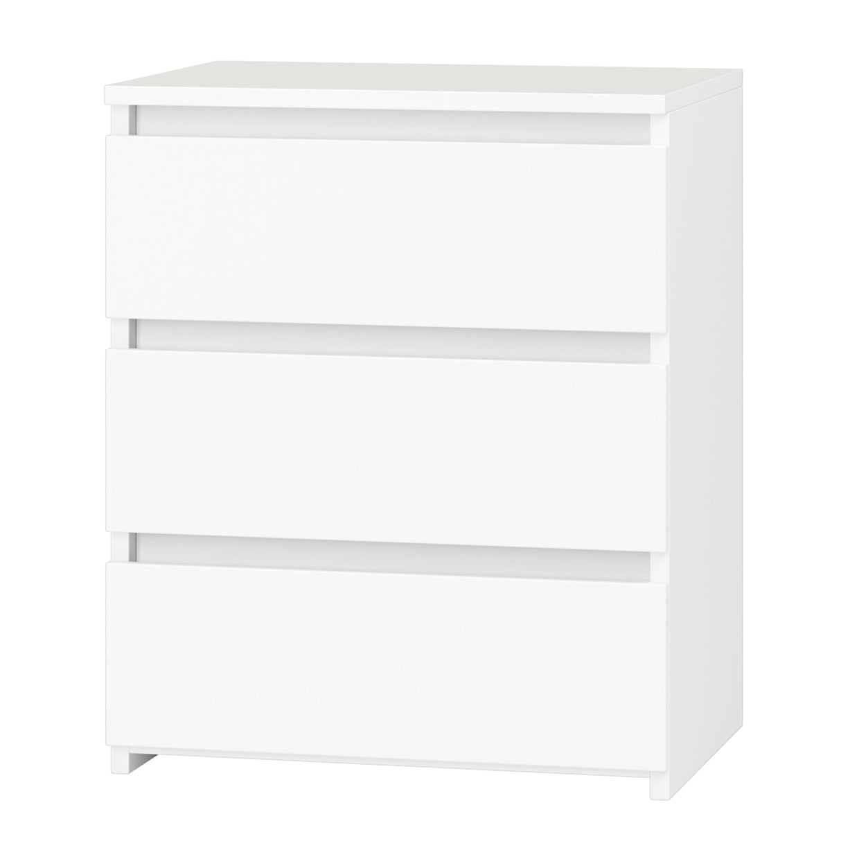 FOTOSOK Nightstand Set of 2 White Nightstand with 3 Drawers, White Bedside Table Night Stand for Bedroom with Cut-Out Handle, Sofa Side Table 3 Drawer Nightstand for Bedroom, 17.7W*15D*21.7H FOTOSOK