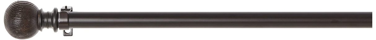 Home Décor Int'l Wood Ball Drapery Rod Set, 36-72", Brown Oak (JC-21095CO) Home Décor Int'l