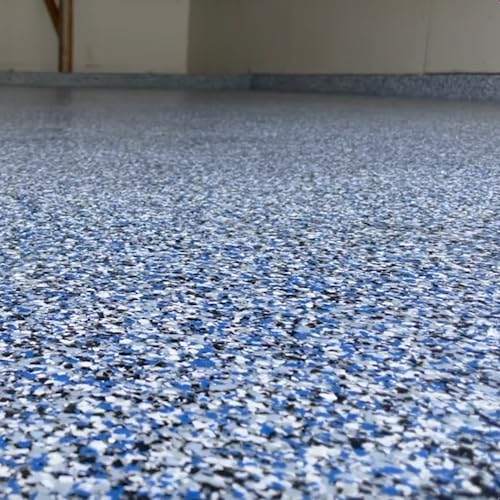 Resins Plus - Garage Floor Coating and Epoxy Kit | Includes All Needed Tools and Materials for DYI Application | RS3425 Fast Cure Water Based Epoxy with Paint Chips Resins Plus