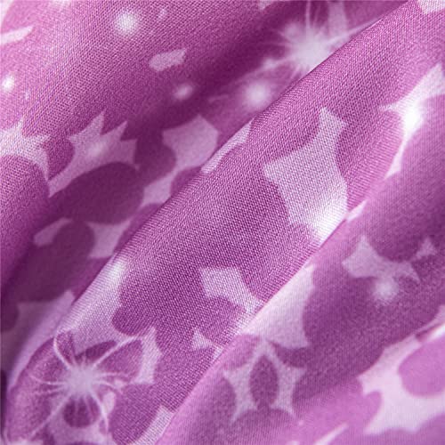 RYNGHIPY 6Pcs Twin Gradient Pink Purple Glitter Comforter Sets for Teens Girls Kids, Colorful Rainbow Glitter Themed Bedding Set RYNGHIPY
