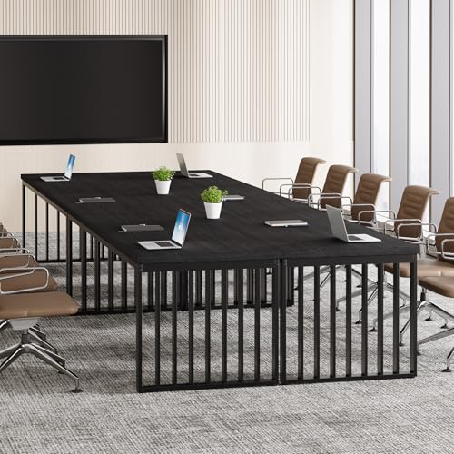 Tribesigns 6.56 ft Conference Table, Large Rectangle Meeting Seminar Table, Industrial Long Business Table for 6-8 People (Without Chair) (Black) Tribesigns