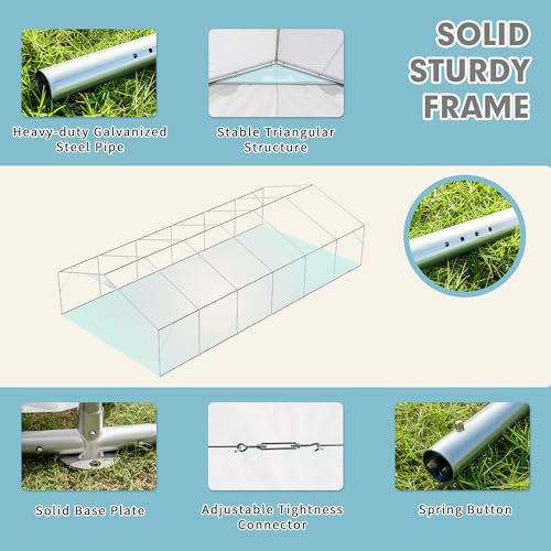 EROMMY 20x40ft Party Tent, Outdoor Wedding Tent, Heavy Duty Large Canopy Carport with Removable Sidewalls, 2 Roll-up Doors, 4 Storage Bags, Gazebo Shelter Tent for Party Event Commercials, White EROMMY