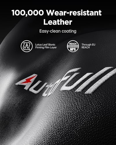 AutoFull Gaming Chair, Racing Style Gaming Chair with Ergonomic Lumbar Support,Adjustable High Back PU Leather PC Chair with Footrest,Black AutoFull