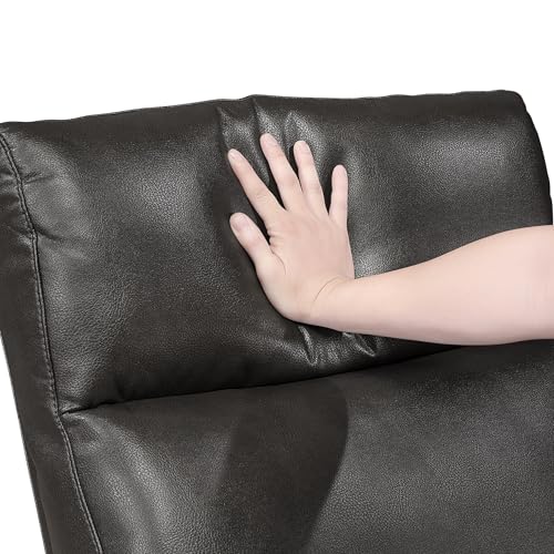 Lexicon Manual Reclining Sofa, Faux Leather Recliner Sofa, Wall Hugger, Track Arms, Magazine Pockets, Manual Dual Recliners Couch for Living Room/Office/Apartment, Easy Assembly, Espresso Lexicon