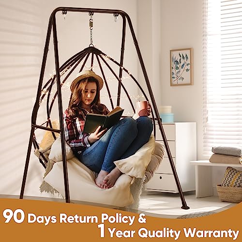 SELFLA Foldable Hammock Stand, Portable Hammock Chair Stand, Heavy Duty Folding Hammock Frame for Indoor or Outdoor, 300 lbs Capacity, Easy to Assemble & Store (Hammock Chair not Included) SELFLA