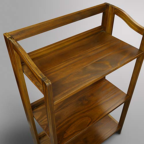 Casual Home Stratford 3-Shelf Folding Bookcase-Warm Brown Casual Home