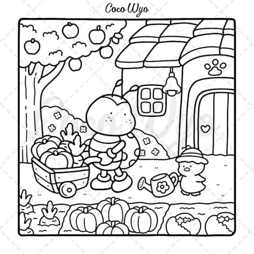 Cozy Friends: Coloring Book for Adults and Teens Featuring Super Cute Animal Characters with Easy and Simple Designs for Relaxation (Cozy Spaces Coloring) Coco Wyo LLC