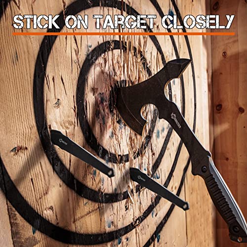 ANTARCTICA Throwing Axe Knife Set 11 inch Full Tang Stainless Steel Throwing Tomahawk Axe and 8 inch Stainless Steel Well-Balanced Throwing Knife for Recreation and Competition(3 Packs) ANTARCTICA
