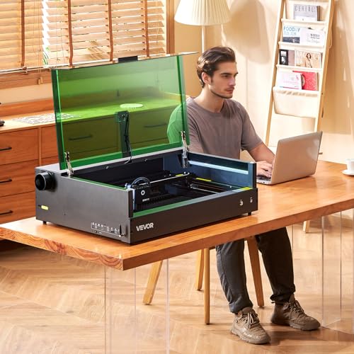 VEVOR Laser Engraver, 20W, Laser Engraving and Cutting Machine with Enclosure Camera, Laser Cutter, 36000 mm/min, 19.7 x 12.6 in Working Area, for Wood, Leather, Glass, Paper, Certain Metal, Class 1 VEVOR