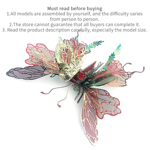3D Metal Butterfly Model Kit, DIY Assembly Puzzle, Stainless Steel, Colorful Design, Advanced Difficulty, Ages 14+