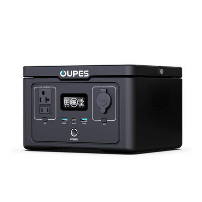 OUPES Exodus 600 Portable Power Station 600W, 256Wh Solar powered Generator with 2 AC Outlets(1200W peak), Full Recharge in 1 Hrs LifePO4 Battery Generator for Camping