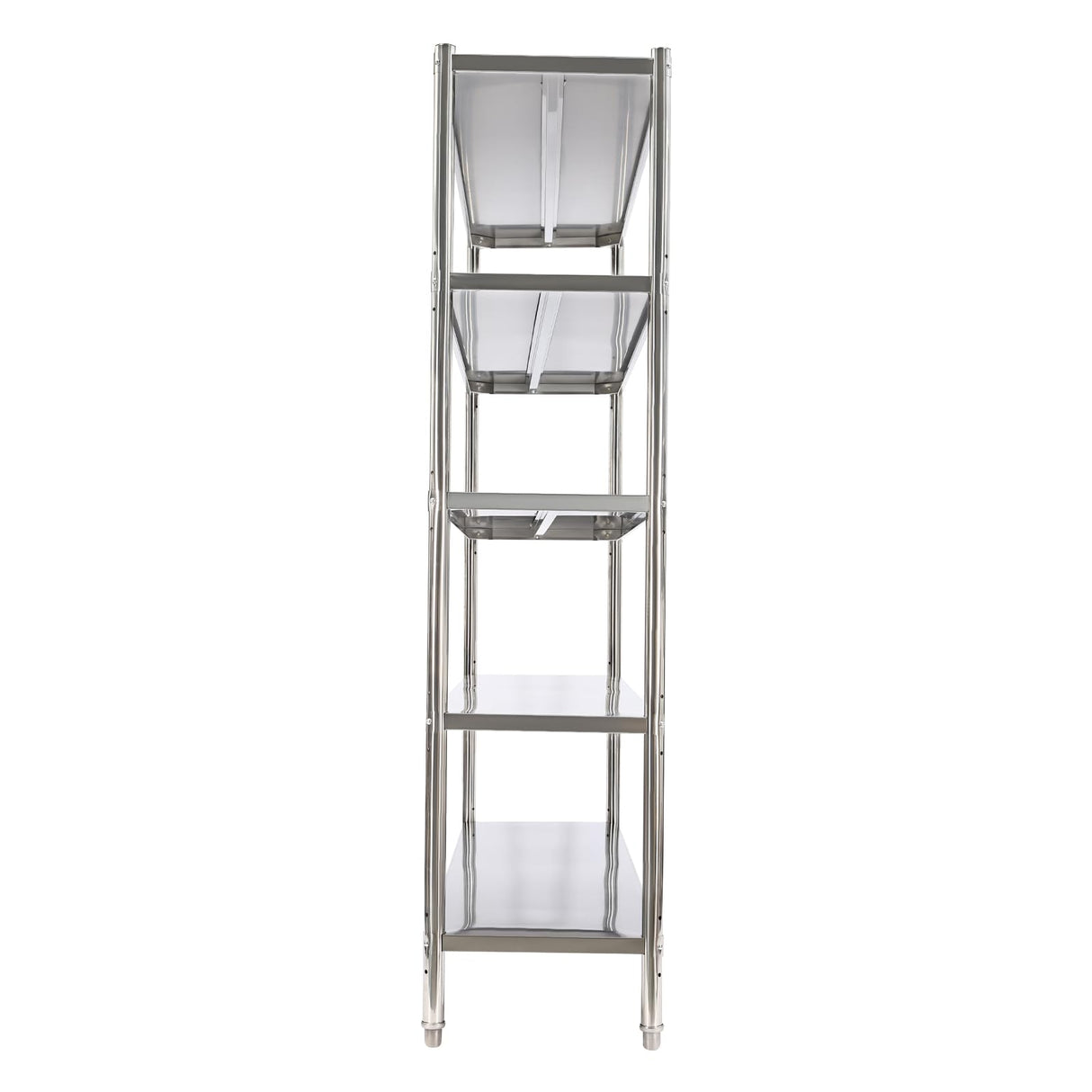 DYNAMI 5-Tier Stainless Steel Shelving, Adjustable Height Stainless Steel Storage Shelf Industrial Storage Rack,Load 330lb Per Shelf,for Kitchen Office Garage (5-Tier,70.2in W x 16.6in D x 70in H) DYNAMI