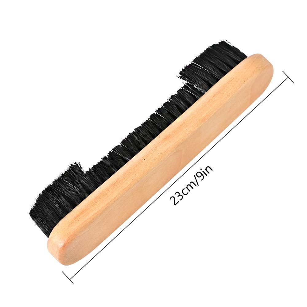 Tiekerbilir Billiards Pool Table and Rail Brush Set, Billiards Pool Snooker Accessories, Billiard Pool Table Nylon Bristle Brush 9" Natural Wood Handle Tiekerbilir
