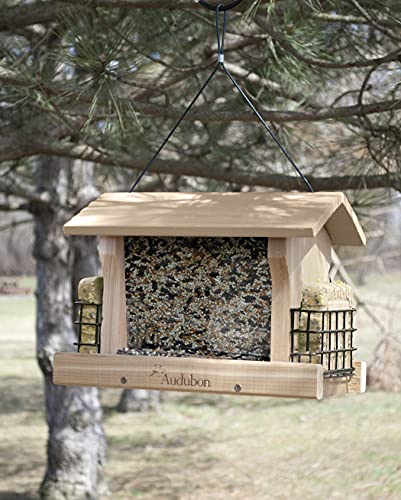 Woodlink NARANCH3 12-Inch Audubon Cedar Ranch Wild Bird Feeder, Large Woodlink