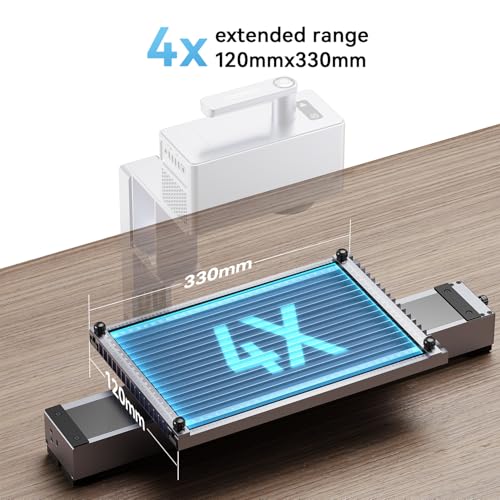 Longer Nano Slide Extension for Nano Series – Expands Laser Engraving Area to 120x330mm, Longer Laser Engraving & Cutting for Laser Engraver, Includes 5 Clamps for Enhanced Stability Longer