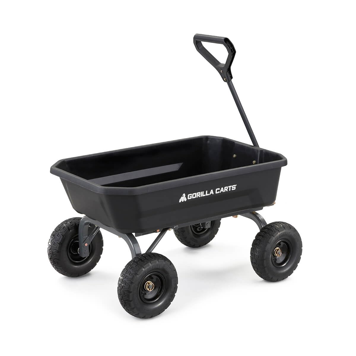 Gorilla Carts 4GCG-NF Poly Dump Cart, 600-Pound Capacity with No-Flat Tires, 4 Cubic Feet, Amazon Exclusive Gorilla Carts