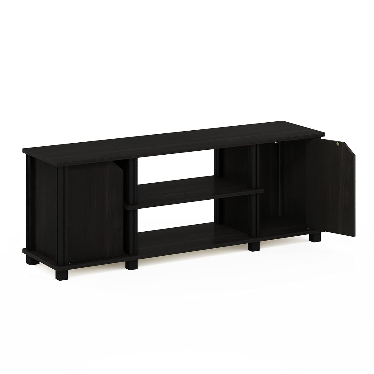 Furinno Brahms TV Stand Entertainment Center with Shelves and Storage for TV Size up to 45 Inch, Espresso/Black Furinno
