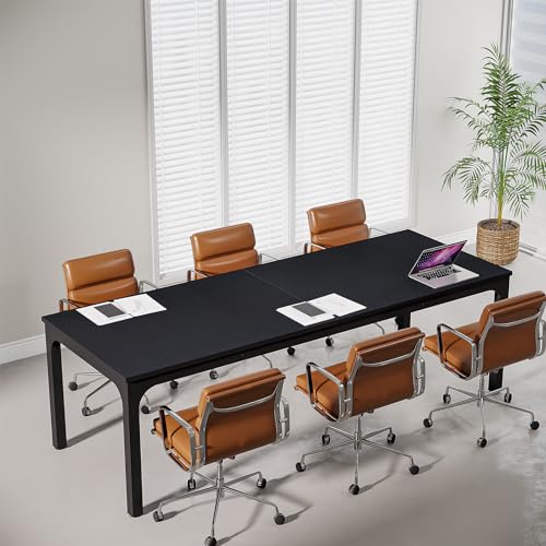 Tribesigns 6.5ft Conference Room Table, 78.74" W x 27.56" D Large Office Meeting Table, Modern Seminar Desk for Boardroom (1, Black) Tribesigns