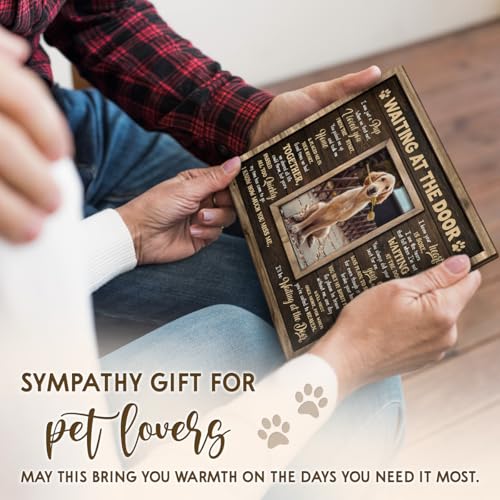Kilyhome Dog Memorial Frame - Waiting At The Door Wooden Picture Frame for Pet Loss, 8''x10'' - Pup Remembrance Keepsake, Bereavement Decor Home, Sympathy Gift for Pets Owner, Dogs Mom