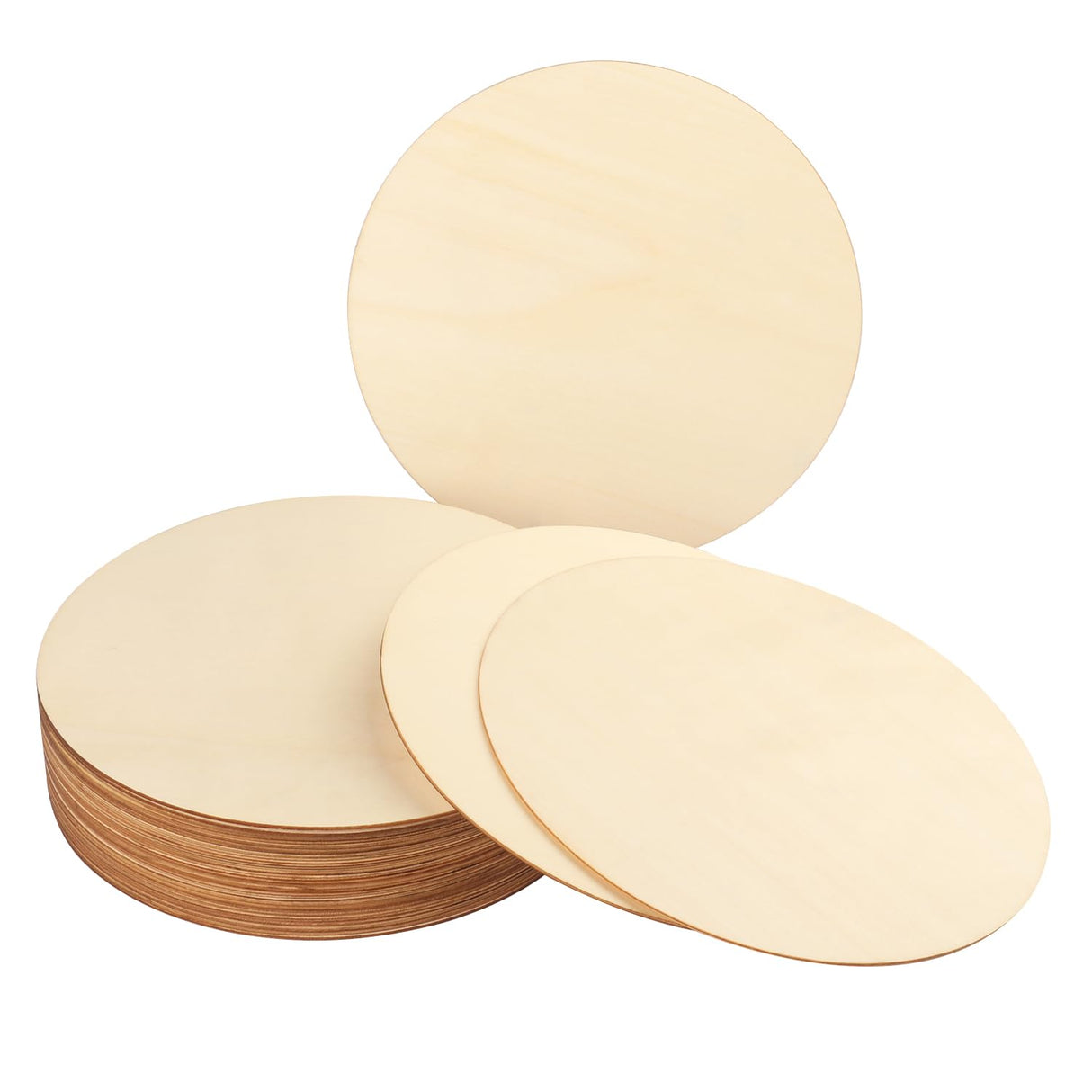 30 PCS 11.8 Inch Wood Circles, Thickness 2.5 mm Unfinished Wood Circles, Plywood Circles, Craft Unfinished Wood Discs for DIY Crafts, Door Hanger, Painting, Versatile Round Wood Pieces,by GNIEMCKIN GNIEMCKIN