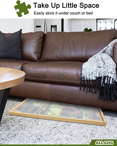 ALL4JIG 1500 Piece Rotating Puzzle Board with Drawers and Cover,26"x35"Portable Wooden Jigsaw Puzzle Table for Adults Portable,Lazy Susan Spinning Puzzle Boards Birthday Gift for mom ALL4JIG