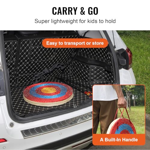 VEVOR Straw Archery Target, 3 Layers 20" Arrow Target, Traditional Solid Round Archery Target Shooting Bow, Hand-Made Arrows Target, Coloured Rope Target for Backyard Outdoor Hunting Shooting Practice VEVOR
