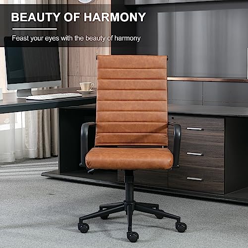 Okeysen Office Desk Chair Conference Room Chairs, Modern Ergonomic Executive Swivel Chair, Adjustable Height PU Leather Home Desk Chairs with Armrests, Comfy Computer Task Chairs with Wheels Okeysen