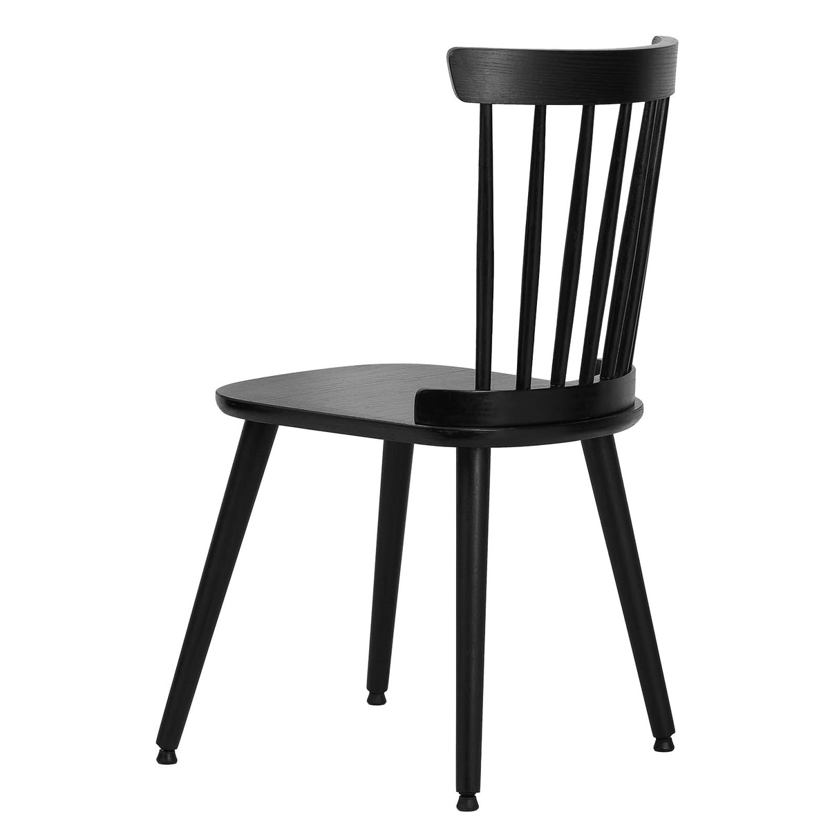 RêveLife Windsor Dining Chair Set of 6 Farmhouse Solid Wood Spindle Back Side Chair Mid-century Modern Black Armless Kitchen Chair for Dining Living Room Farmhouse Restaurant RêveLife