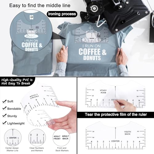Arvakr T Shirt Heat Press Starter Kit, Sublimation Accessories and Supplies with Ruler Guide, Teflon Sheets, Heat Tape, Heat Gloves, Marking Pencils, Sewing Pins, Cute Arvakr