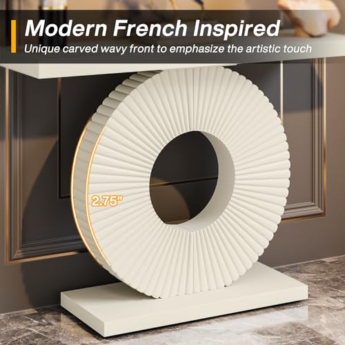 Tribesigns Modern Console Table with Geometric Base, 40 inch Wood Entryway Table Sofa Table Narrow Long, Contemporary Accent Table for Living Room, Entryway, Hallway Tribesigns