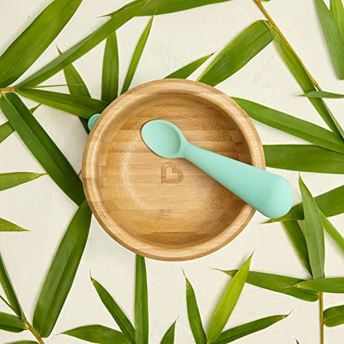 Munchkin® Bambou™ Suction Bowl and Silicone Spoon for Babies and Toddlers, Non-Toxic Bamboo Munchkin