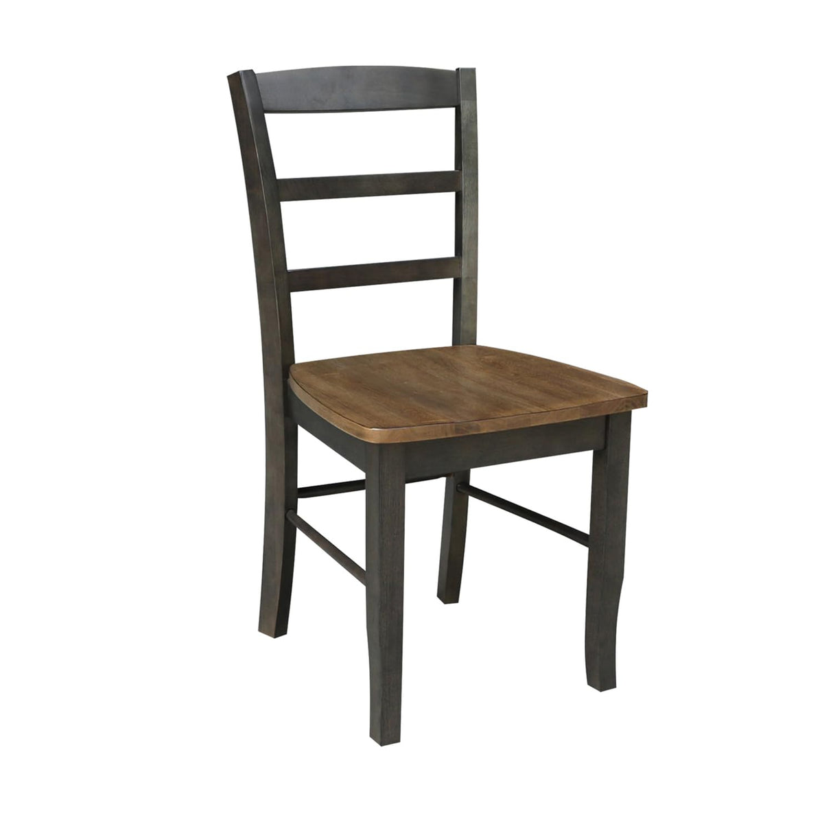 IC International Concepts International Concepts Set of 2 Madrid Ladderback Chairs, Hickory/Washed Coal IC International Concepts