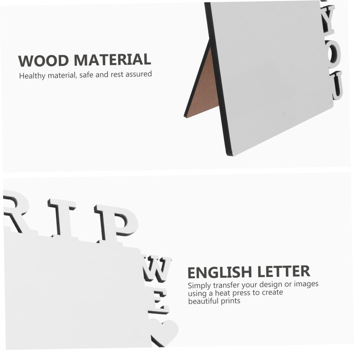 Transfer Picture Frame RIP WE Love You Photo Frame Sublimation Blank Photo Frame Photo Props Party Supplies EXCEART