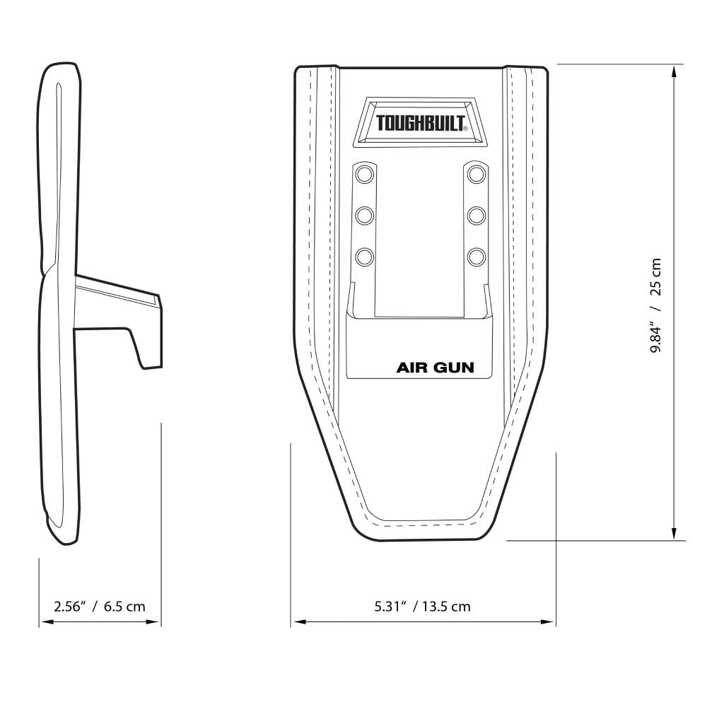 ToughBuilt - Air Gun Holder - Durable, Belt Loop, Rear Padding- (TB-37) ToughBuilt