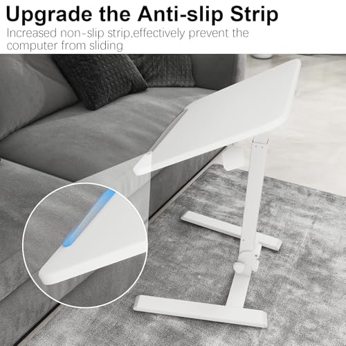 PUNCIA Adjustable Height Small Standing Desk Foldable Laptop Table with Stoppers - 90° Tiltable Rolling Computer Cart Portable Workstation Mobile Desk for Home Office Small Space Bedroom Dorm Study PUNCIA