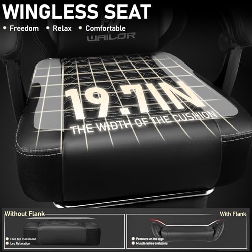 WAILOR Gaming Chair with Massage and Packet Spring Cushion,Ergonomic Gamer Chairs for Adults with Footrest 300lbs,High Back Gamer Leather Chair with Headrest and Lumbar Support WAILOR