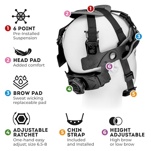 Acerpal Full Brim Non-Vented Classic Black Carbon Fiber Design Matte Finish OSHA Construction Approved Hard Hat with 6-Point Suspension Casco de construccion ACERPAL