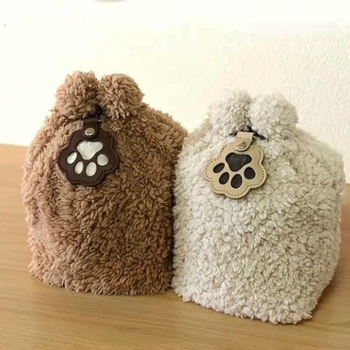 Cat & Dog Hair Keychain - Paw Shaped Leather Memorial Keepsake for Dog Cat Fur Storage, Pet Fur Keepsake Collector with Refillable Capsule (3PCS)