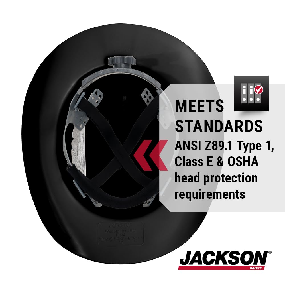 Jackson Safety Cowboy Hard Hat - Western Outlaw Style Construction Helmet with Full Brim Sun Shade - ANSI Z89.1 & OSHA Compliant - (Multiple Colors) JACKSON SAFETY