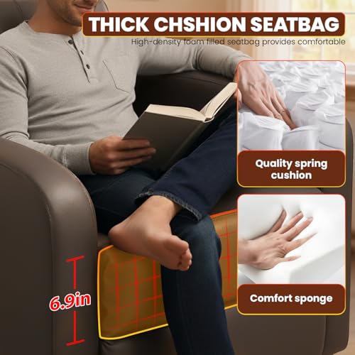 FDW Recliner Chair Reclining Sofa Leather Chair Home Theater Seating Lounge with Padded Seat Backrest