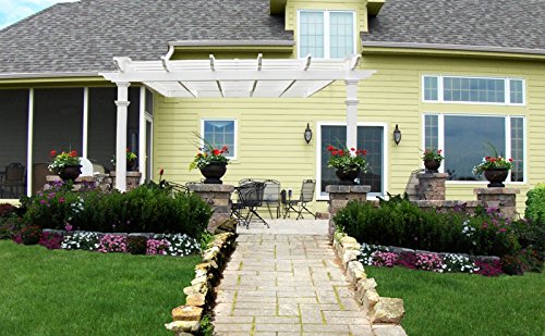 New England Arbors Freemont 12' x 12' Attached Vinyl Pergola Vita
