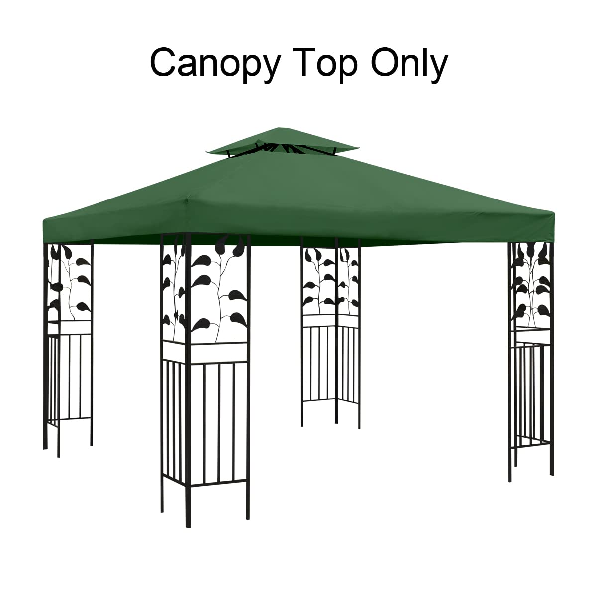 Gazebo Replacement Canopy Roof - Double Tiered Canopy Cover, 10x10 FT (Blackish Green) frtzal
