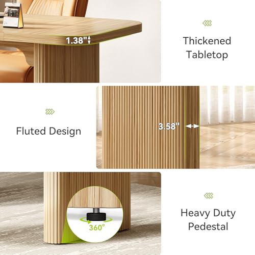 LITTLE TREE 62-Inch Home Office Computer Desk, Large Writing Desk with Textured Double Base, 5 ft Conference Meeting Seminar Table for Office LITTLE TREE