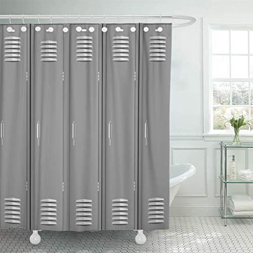 Semtomn Shower Curtain Sports Locker Room Fitness School Gym 72"x72" Home Decor Waterproof Bath Bathroom Curtain Set with Hooks Semtomn