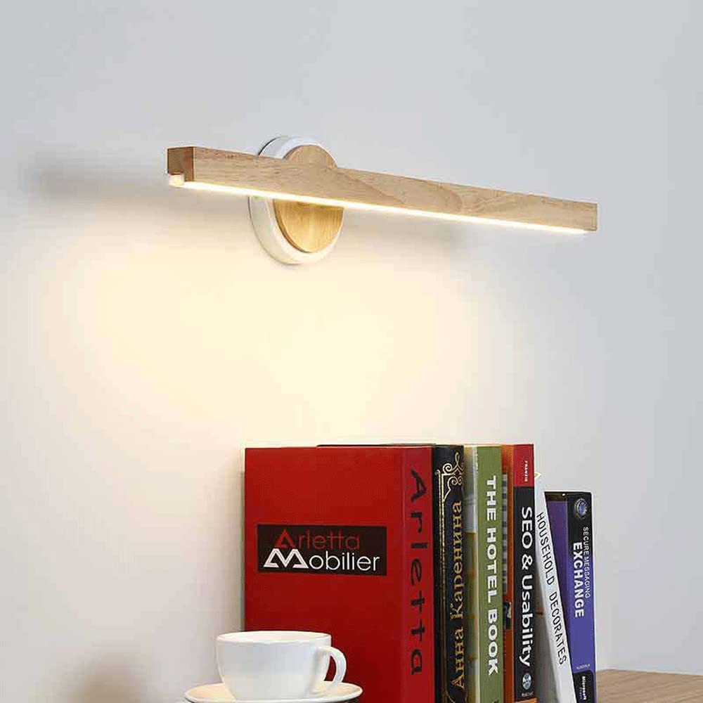 23" Rustic Vanity Light Fixture Over Mirror Rotatable Adjustable Vintage Wooden LED Wall Sconce Bar Bathroom Light Farmhouse Wall Lamp for Hallway Bedroom Living Room Washroom Cabinet WoodArtSupply