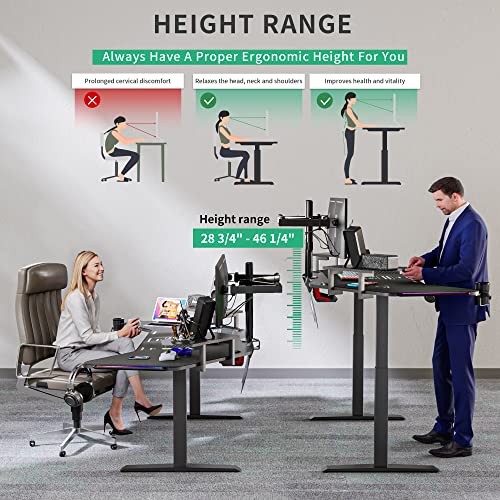 JWX Standing Gaming Desk with Aluminum Alloy Led Lights, 72'' Wing Shaped Large Gaming Studio Music Desk with Slot Design Shelves, for Live Streamer, Social Media Influencer & Music Recording JWX