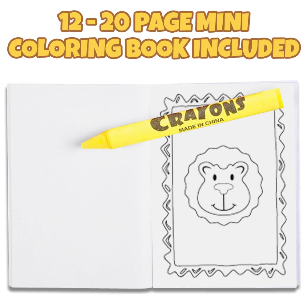 ArtCreativity 12 Pack Zoo Animal Mini Coloring Books for Kids with 12 Crayon Packs – Jungle Safari Party Favors, Wild One Birthday goodie bags stuffers, Classroom Prizes, Activity Set for Toddlers ArtCreativity